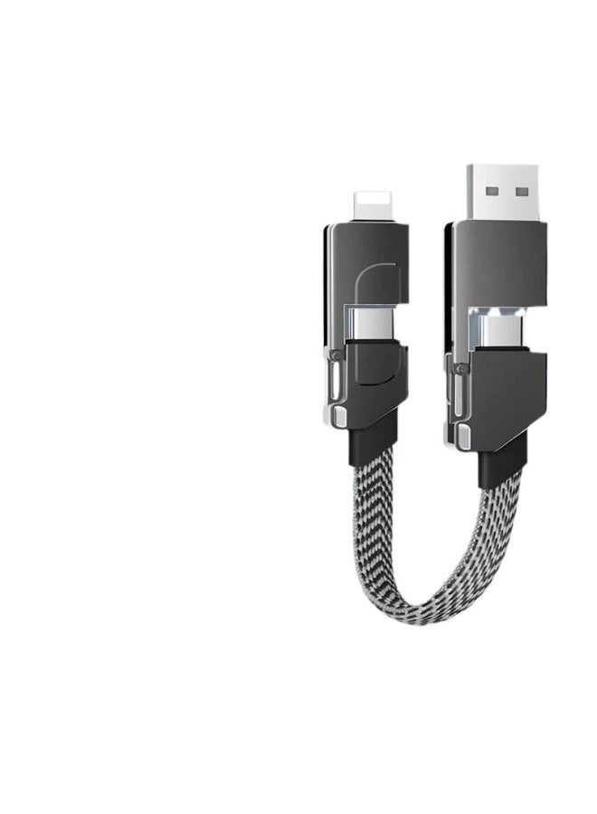 One-to-four Data Cable, Portable And Compact, Suitable For Apple, Huawei, Xiaomi, Super Fast Charging Power Bank, Short Cable - Image 5