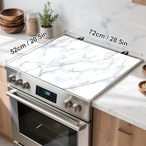 BVBOX Stove Top Cover for Home Decoration Kitchen Pad Washable Cooktop Covers Countertop Stove Protector Mat for Home Kitchen Cooktops (white, 28"x20") - Image 4
