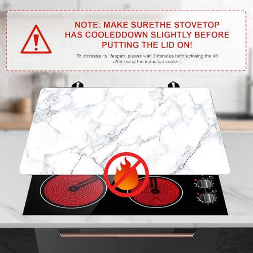BVBOX Stove Top Cover for Home Decoration Kitchen Pad Washable Cooktop Covers Countertop Stove Protector Mat for Home Kitchen Cooktops (white, 28"x20") - Image 3