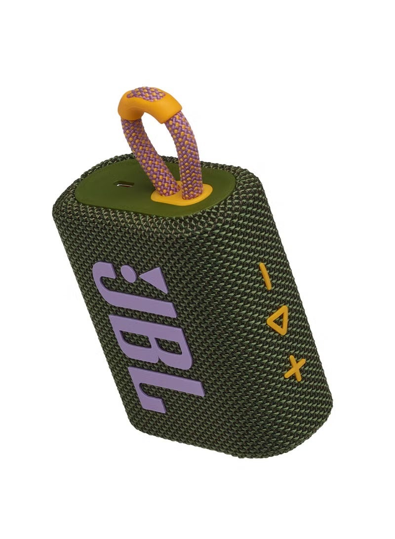 JBL GO 3 Portable Bluetooth Speaker Green - Image 1