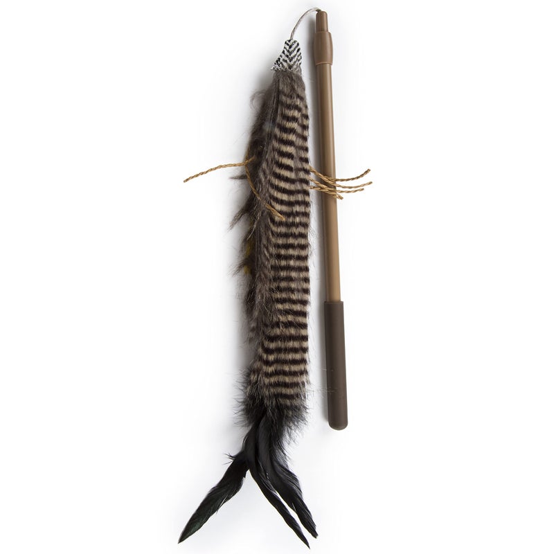 Petlinks Fly Wild Extendable (24") Wand Cat Toy - Brown, One Size - Image 1