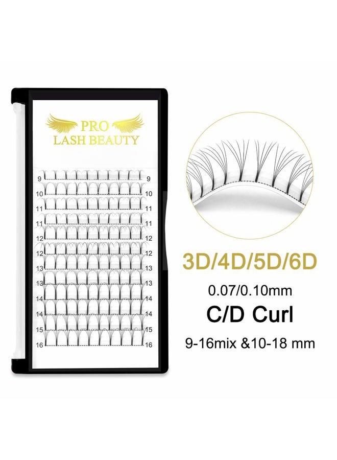 PRO LASHBEAUTY Premade Volume Eyelash Extensions 5D-D-0.07-10 Long Stem Premade Fans Eyelash Extensions .07 .10 Premade Volume Fans Volume Lash Extensions C D Curl(5D-D-0.07,10 mm) - Image 2