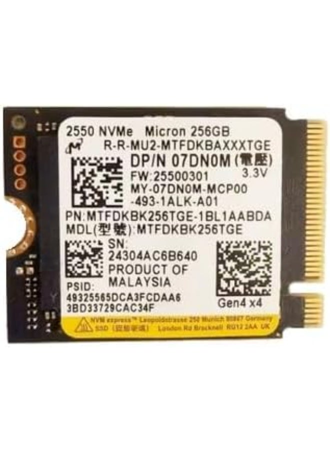 محرك أقراص ذو حالة صلبة داخلي ميكرون 256 جيجابايت M.2 PCI-e GEN4 NVME SSD بعامل شكل 30 مم 2230 مفتاح M لجهاز ستيم ديك - Image 1