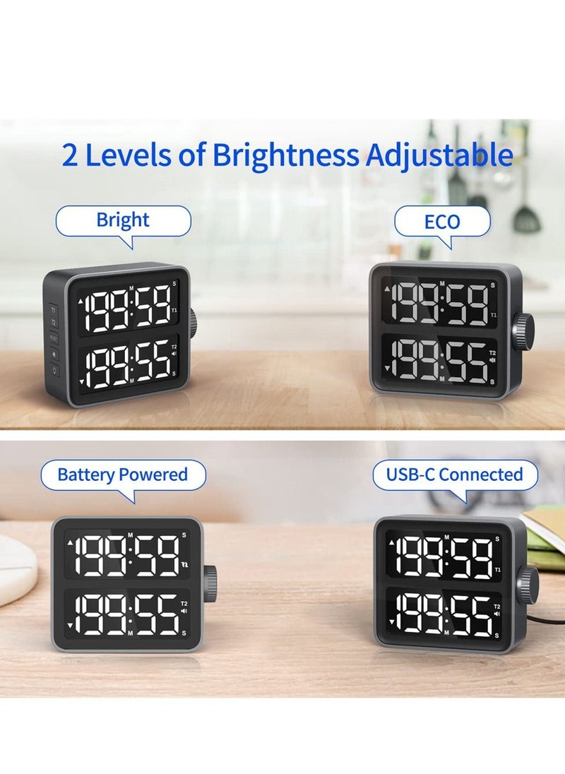 Dual Kitchen Timer with LED Display Dual Channel Countdown Stop Watch for Cooking Schools and Classrooms Magnetic Digital Timer - pzsku/Z4475C3AE1BB98B9CECB1Z/45/_/1677815478/410912f2-28a9-41f0-b97c-20676d5d4970