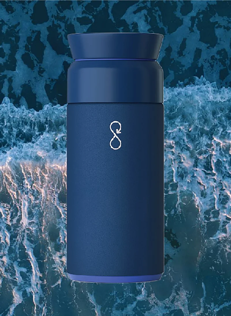 Ocean Bottle Brew Flask With 360º Leak Proof Lid Eco-Friendly Bottle 350ml - Ocean Blue