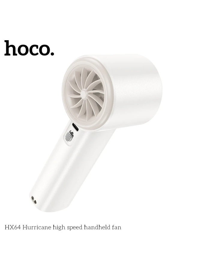 هوكو مروحة Hoco HX64 المحمولة عالية السرعة لغرفة النوم في الصيف، قابلة للتعديل وقابلة لإعادة الشحن، مروحة كبيرة تعمل بالرياح، شاشة رقمية - Image 3