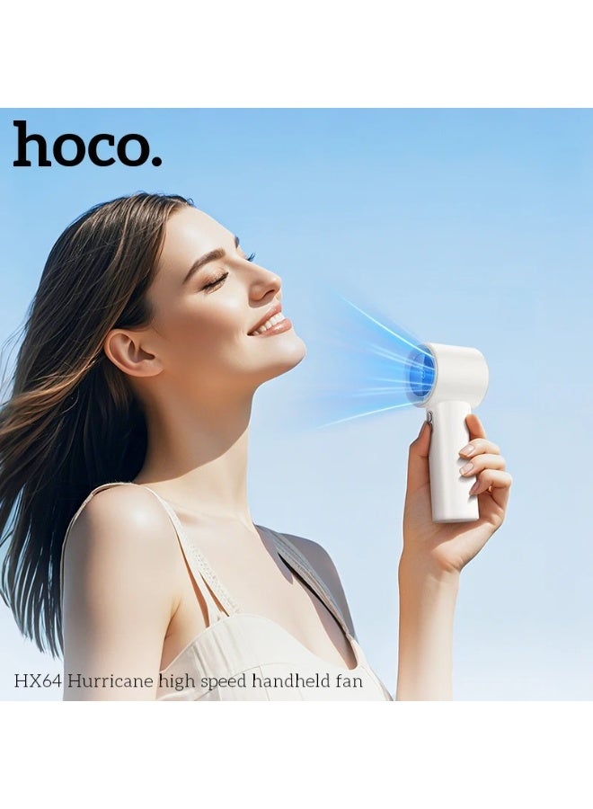 هوكو مروحة Hoco HX64 المحمولة عالية السرعة لغرفة النوم في الصيف، قابلة للتعديل وقابلة لإعادة الشحن، مروحة كبيرة تعمل بالرياح، شاشة رقمية - Image 2