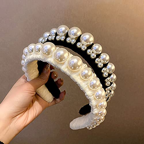 Wiwpar Headbands for Women Pearl Head Bands Hair Accessories No Slip Fashion Cute Headband for Women Black - Image 1