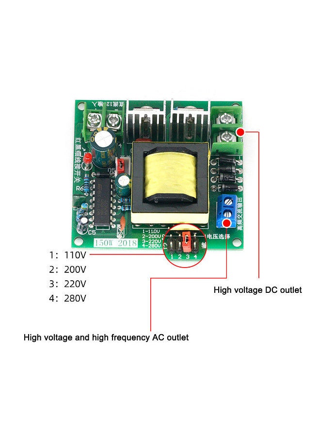 Generic - 150W Power Inverter DC-AC Boost Module Board DC12V to 110V 220V Converter Step-up Inverter Voltage Power Regulator - Image 1