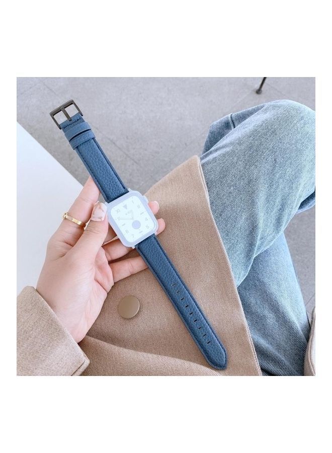 NIBEMINENT Ethnic Replacement Watchband For Series 7/6/5/4/3/2/1/SE 42/45mm Blue - Image 1
