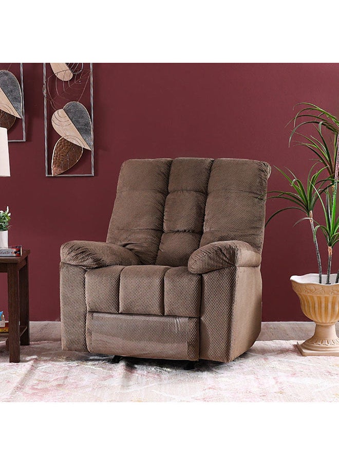 DANUBE HOME V2 Simone 1 Seater Fabric Recliner Sofa Modern Design One Seat Relaxing Chair Living Room Furniture 95x74x105cm Brown  - Image 1