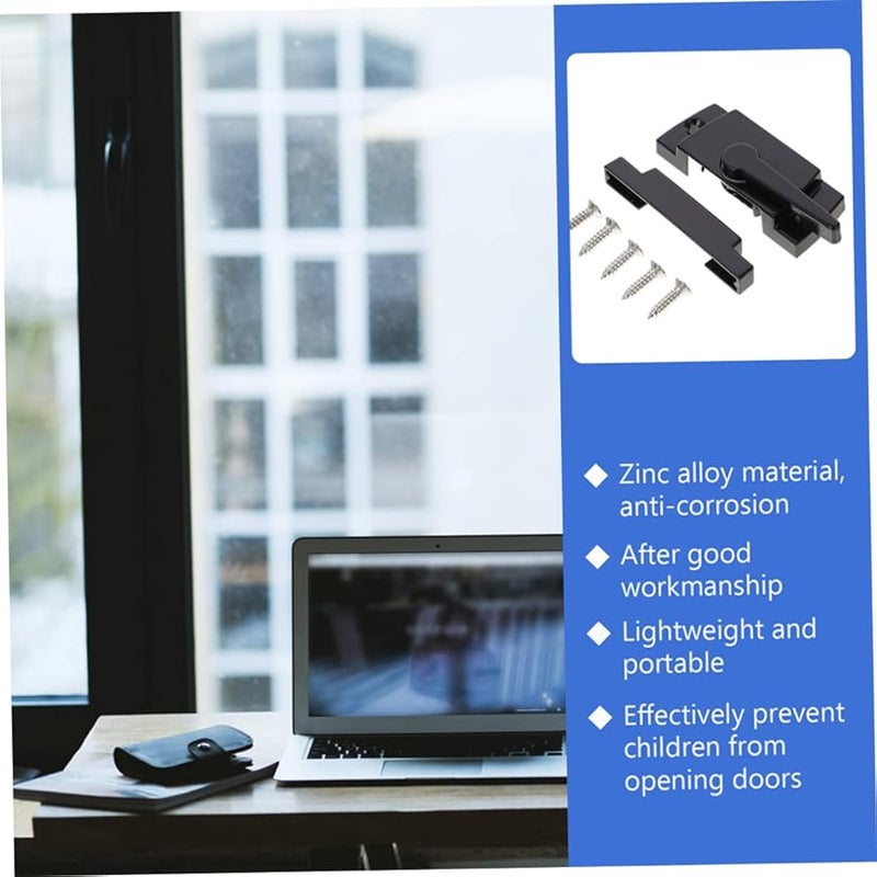 Jojofuny Black Security Window Sash Locks 4 Pack For Sliding Windows Easy Install Improve Airflow - Image 4