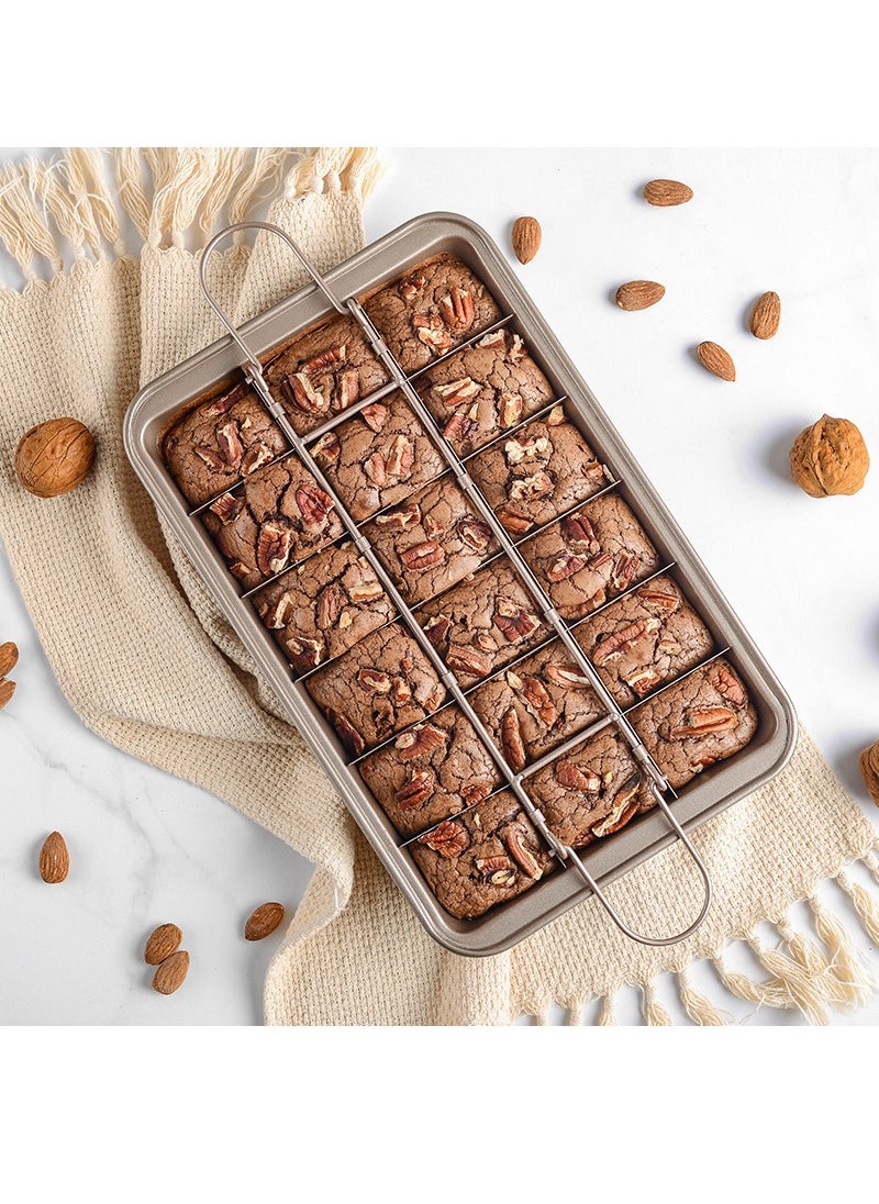 Joyelink Brownie Pan with Dividers, MarlaMall Non-Stick Backing Pan, Brownie Pan, Bakeware for Oven Baking, Brownie Trays,Make 18 Pre-cut Brownies at Once  - Image 2
