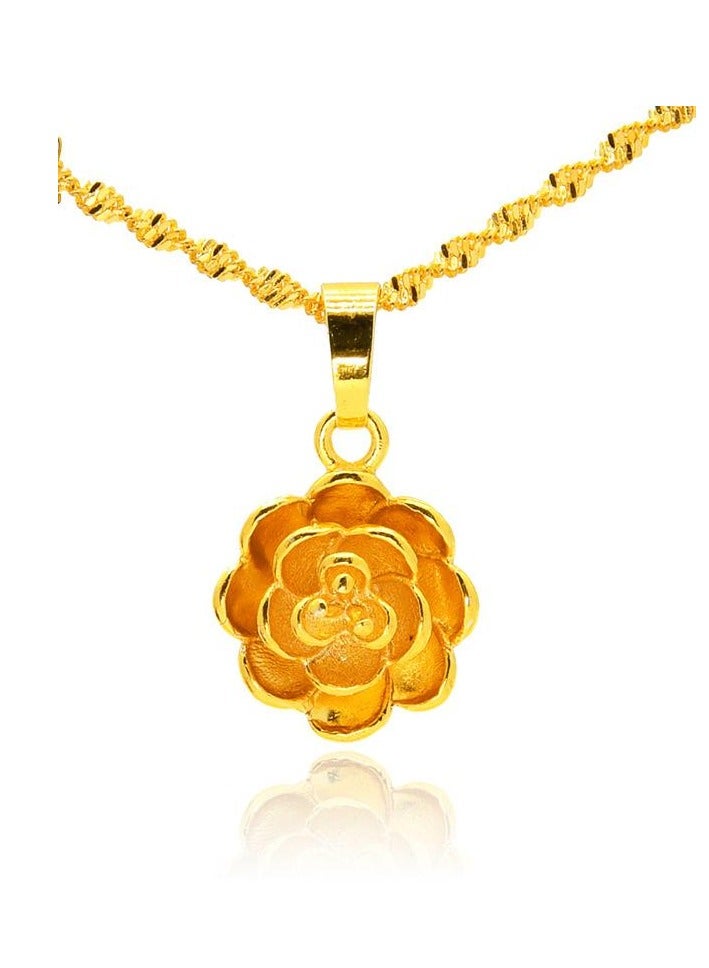 24k Gold Plated Pendant Necklace,Wedding Jewelry ,Fashion Dress Accessories - Image 1