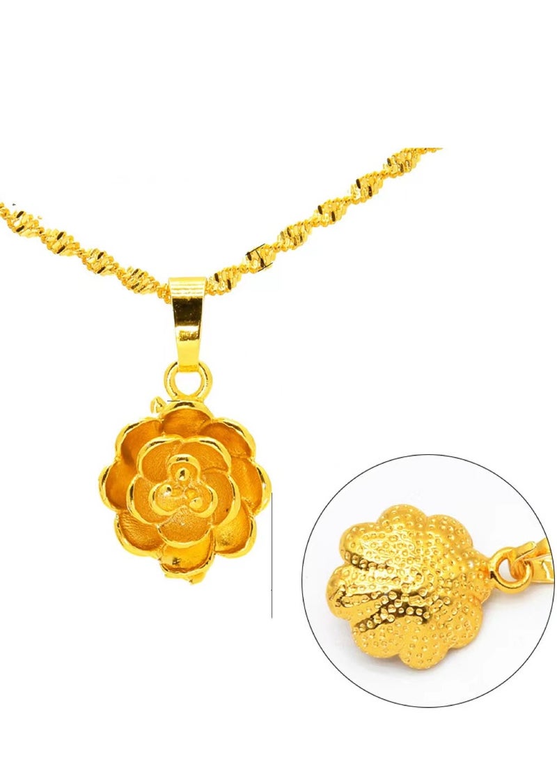 24k Gold Plated Pendant Necklace,Wedding Jewelry ,Fashion Dress Accessories - Image 2