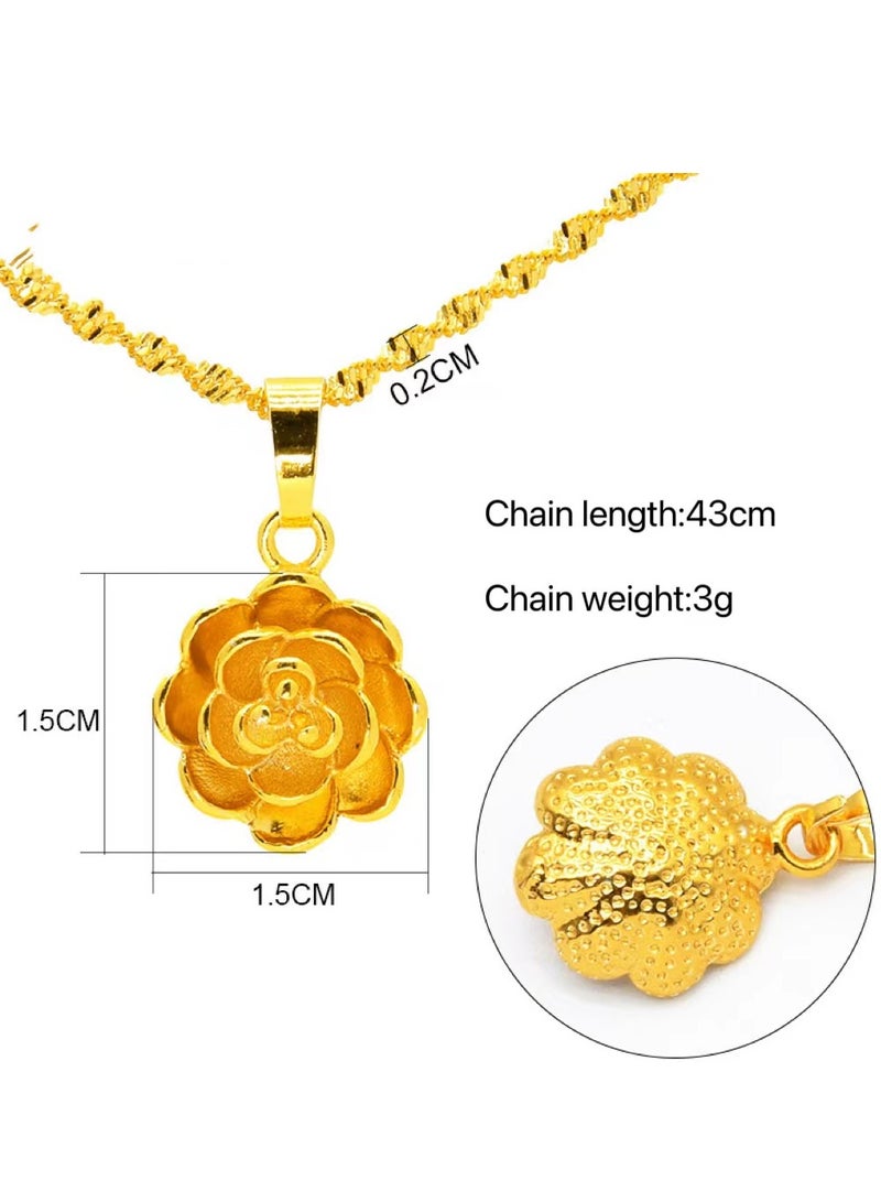 24k Gold Plated Pendant Necklace,Wedding Jewelry ,Fashion Dress Accessories - Image 3