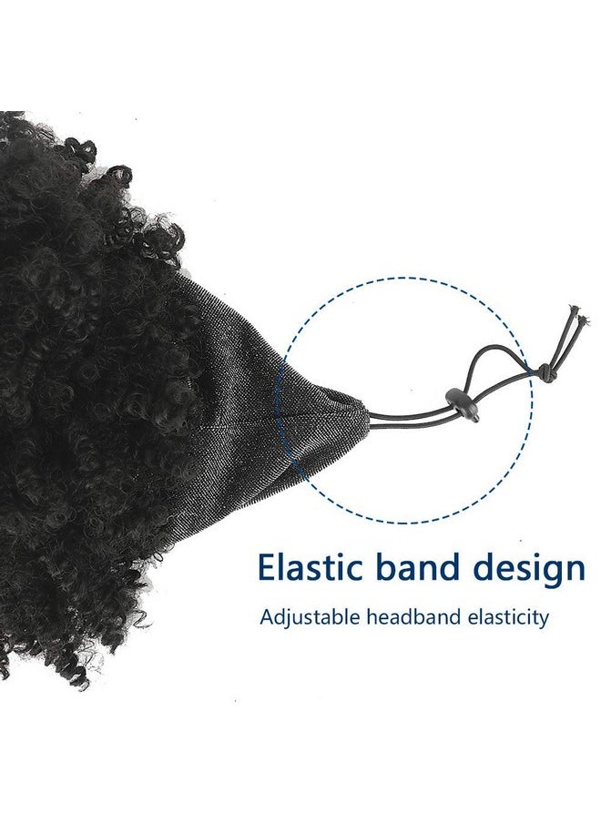 Aisaide - Gray Headband Wigs For Black Womenafro Headband Wig Synthetic Short Curly Wigs Afro Kinky Curly Black Wig With Bangs Wrap Wigs 2 In 1 Head Wrap Wig With Headband Attached Turban Wig - Image 1