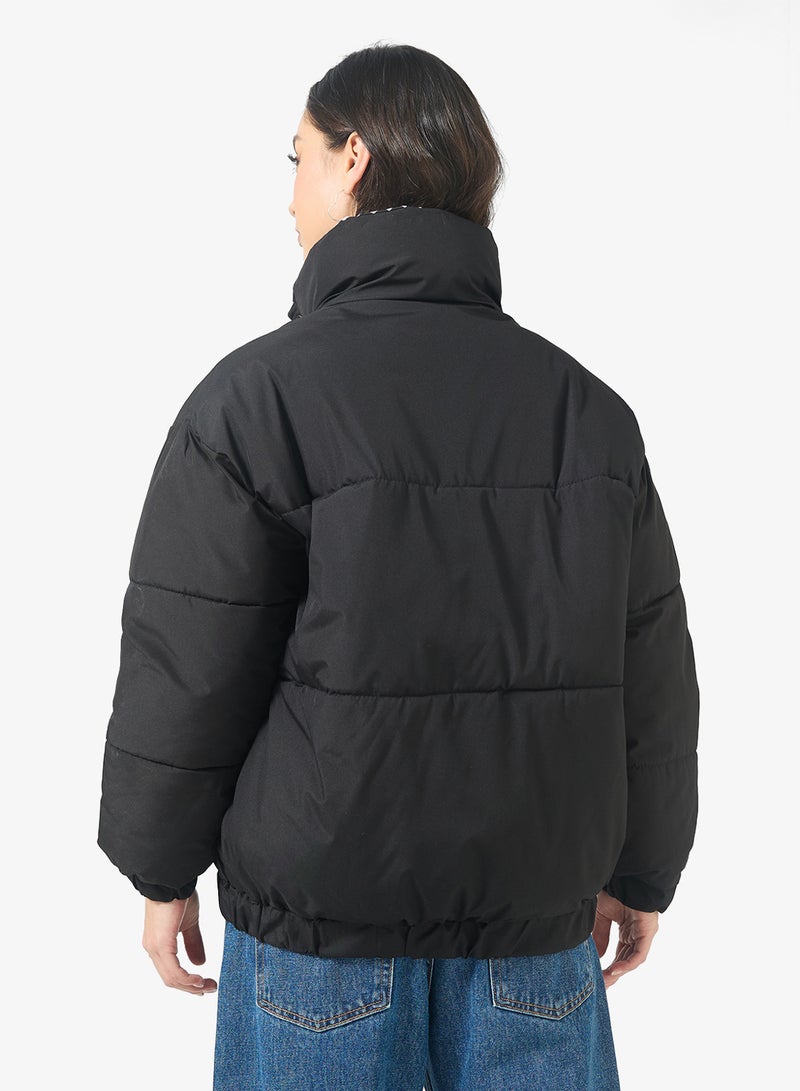 جينجر جاكيت مبطن بسحاب ورقبة عالية - Image 2