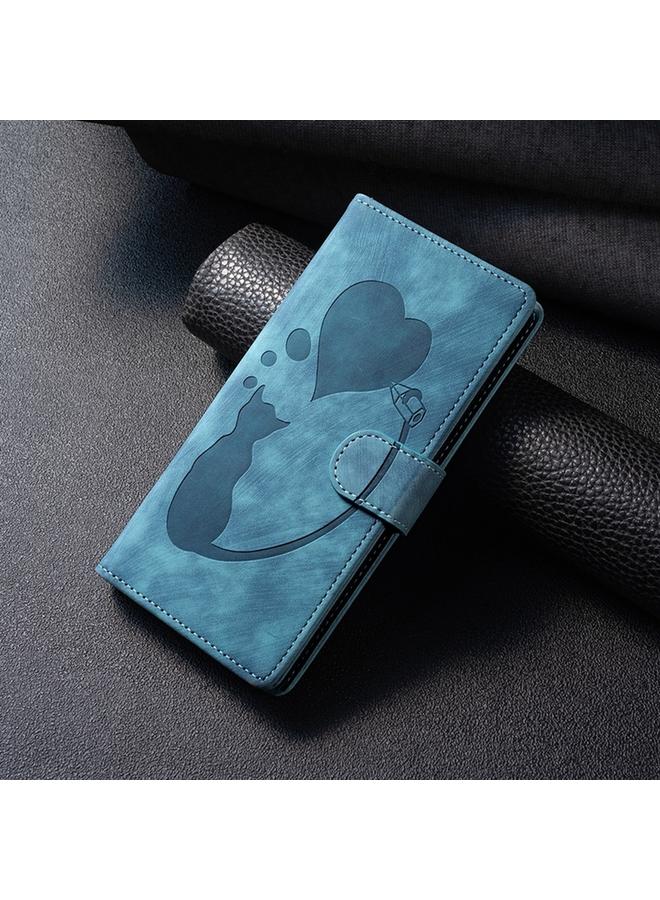 Zaboon Case For iPhone 12 Pro Max Pen Heart Cat Embossed Leather Phone Case - Image 2