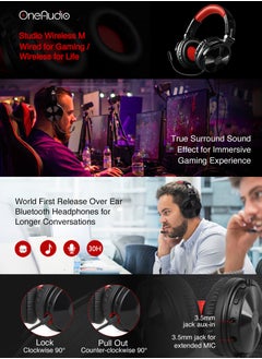 OneOdio Pro M Wired and Wireless Over -Ear Stereo Gaming Headphone  with Boom Mic for Ps4 Xbox One Pc  - Image 4