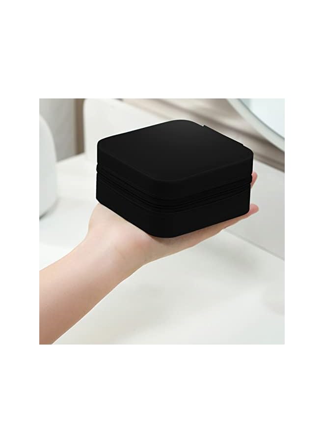 The Bros Mini Portable Travel Jewelry Box, Leather Jewellery Ring Organizer Case for Ring, Pendant, Earring, Necklace, Bracelet Organizer Storage Holder Boxes.  - Image 4