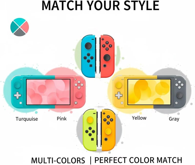 أغطية استبدال Ferkurn لإصلاح عصا التحكم في Nintendo Switch وSwitch Lite، أغطية عصا التحكم التناظرية لـ Switch Joy Con، أغطية جلدية لعصا التحكم مع أغطية عصا التحكم، 8 قطع أسود - Image 5