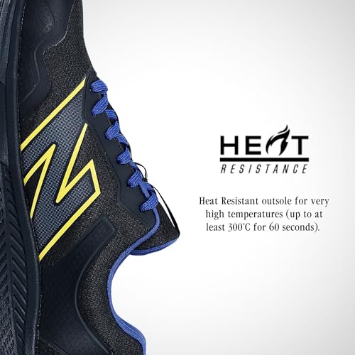 New Balance Men's Aluminum Toe Evolve Industrial Shoe, Black/Blue/Yellow, 10.5 Wide - Image 4