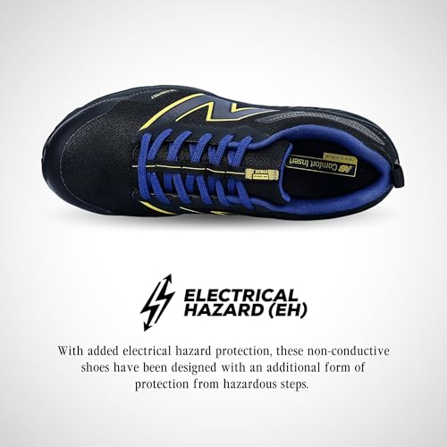 New Balance Men's Aluminum Toe Evolve Industrial Shoe, Black/Blue/Yellow, 10.5 Wide - Image 5