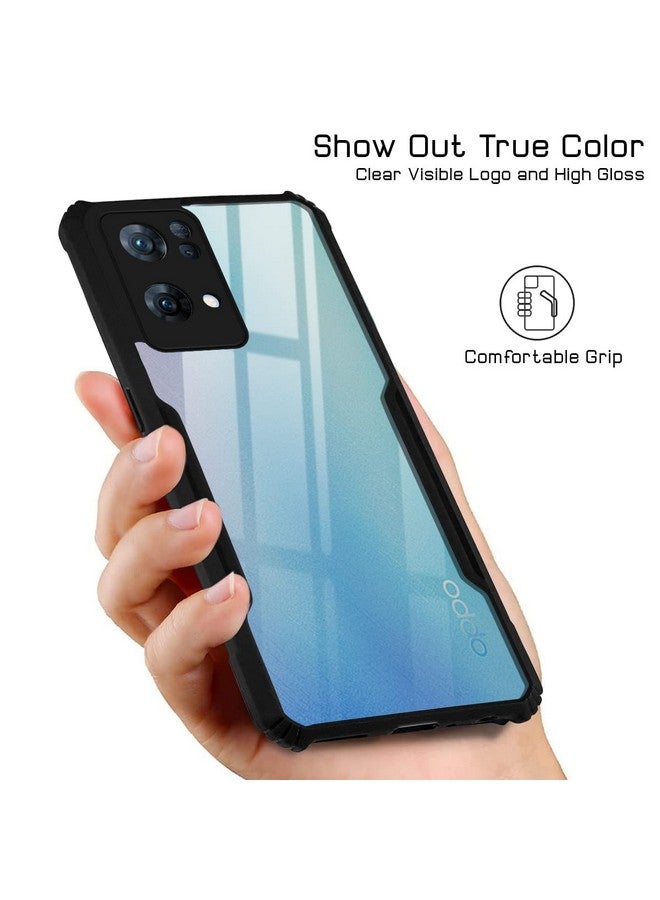 جكوبي جراب خلفي من Jkobi لهاتف Oppo Reno7 Pro 5G | Reno 7 Pro 5G (مضاد للصدمات مع لوحة شفافة من البولي كربونات | أسود احترافي) - Image 3