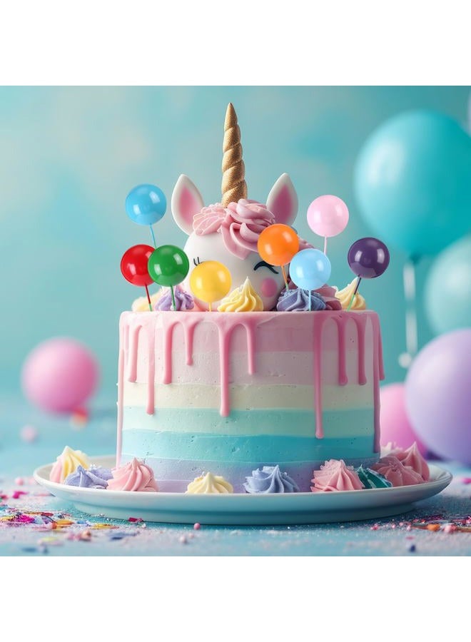 Sieral 40 Pcs Mini Balloon Cake Toppers Colorful Rainbow Topper Round Clay Balls Cupcake Toppers for Birthday Baby Shower Wedding Party Decorations (Light Color,Foam) - Image 3