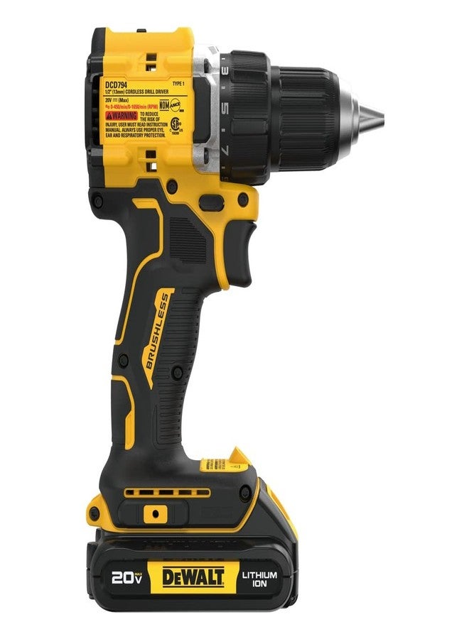 Dewalt DCD794B 20V MAX ATOMIC COMPACT SERIES Brushless Lithium-Ion 1/2 in. Cordless Drill Driver (Tool Only) - Image 4