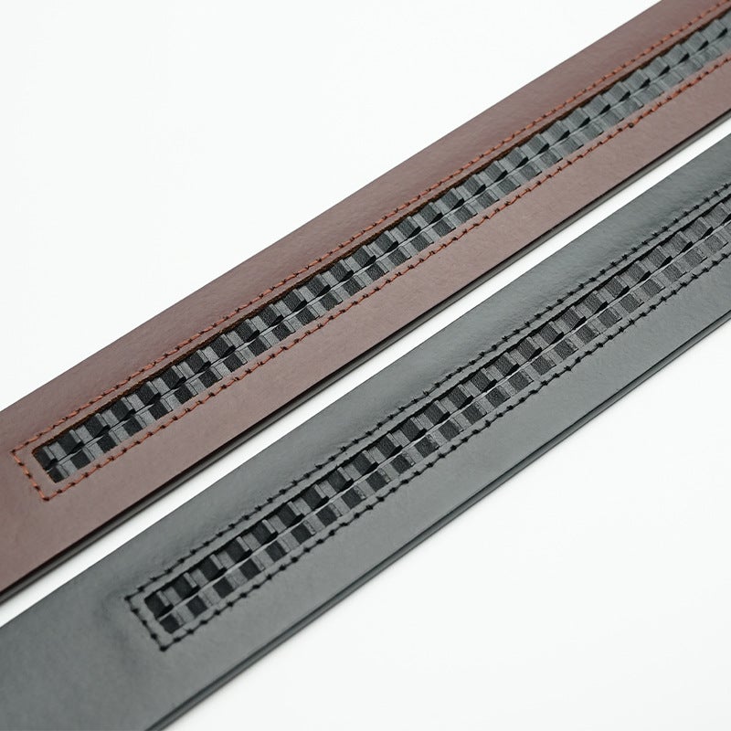 3.5 Top Layer Pure Cowhide Men'S Belt Non-Laminated Leather Belt Non-Buckle Plaster Bark Vintage Automatic Buckle Belt - Image 4