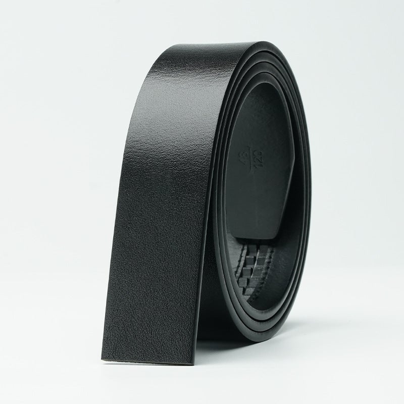3.5 Top Layer Pure Cowhide Men'S Belt Non-Laminated Leather Belt Non-Buckle Plaster Bark Vintage Automatic Buckle Belt - Image 1