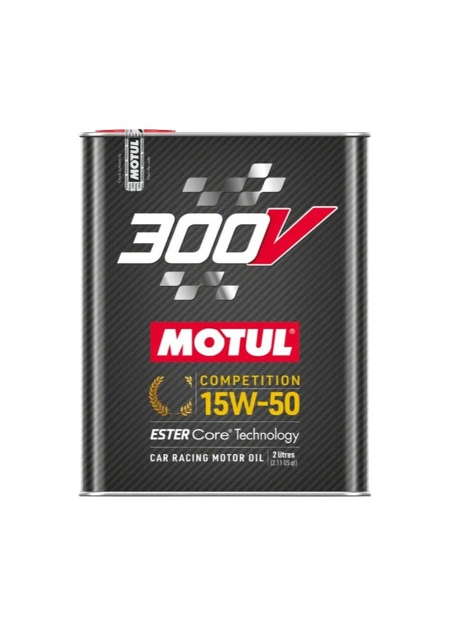 MOTUL 300V Competition 15W-50 - Car Racing Motor Oil - 100% Synthetic Oil - Imported from Europe