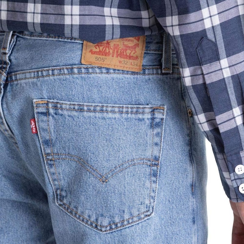 Levi's Men's 505 Regular Fit Jeans (Also Available in Big & Tall), Light Stonewash, 34W x 30L - Image 2