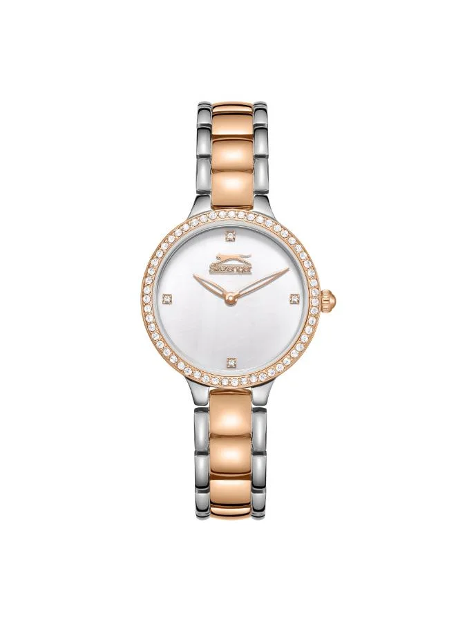Slazenger SLAZENGER SL.9.2335.3.06 Women's Analog Display Watch & Metal Strap Silver/Rose Gold