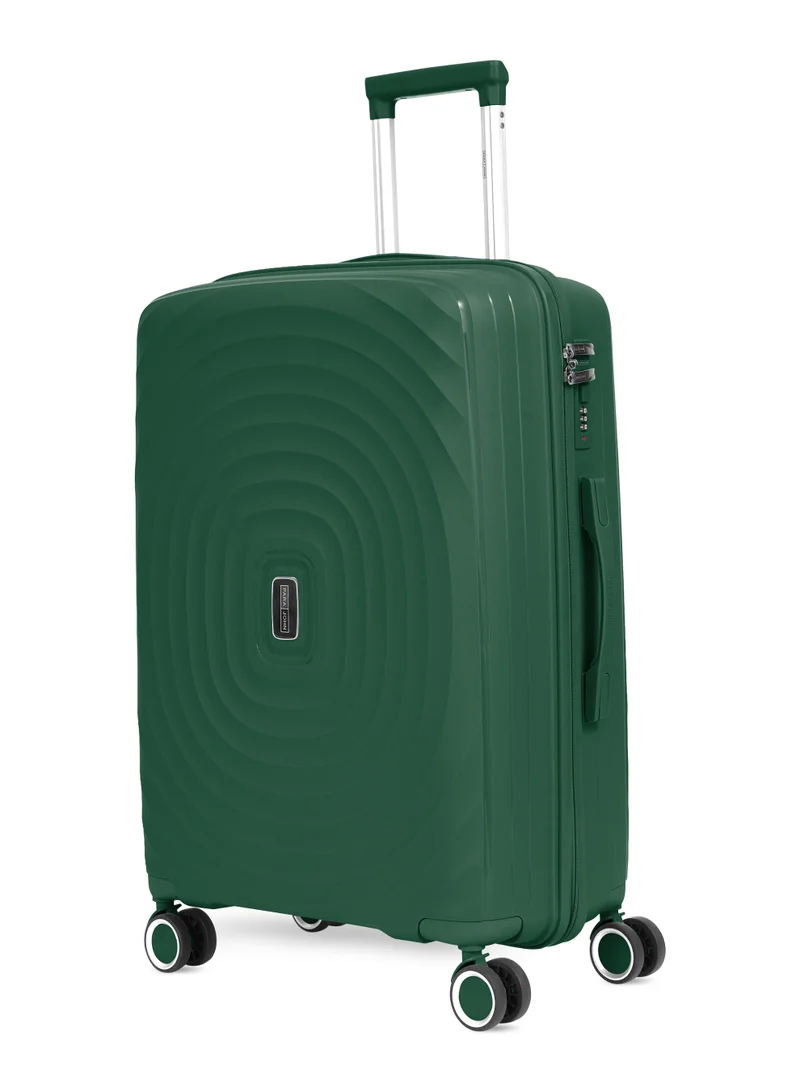 بارا جون Parajohn Hard Shell Luggage Set PP Lightweight Suitcase 20/24/28 Inch 8 Spinner Wheels 360° Travel Trolley Bag with Combination Lock-Dark Green