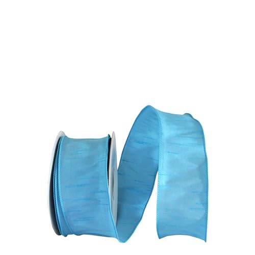 Reliant Ribbon 92975W-077-40H Dupioni Supreme Wired Edge Ribbon, 2-1/2 Inch X 20 Yards, Aqua - Image 5