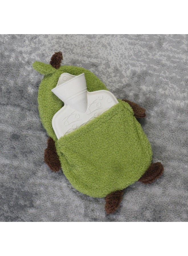 Plush Strawberry Bear Hot Water Bottle Cover Hand Warmer Girl's Belly Warmer Student Dormitory Hand Warmer Ugly Duck-Color:Scarf Rabbit White (plush Cover + Rubber Hot Water Bottle)-Height:Medium Size 1000ml Weighs About 0.28--- 0.35kg  - Image 5