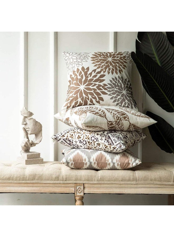 SANMUGEED Throw Pillow Covers Pack of 4,Sofa Pillow Covers 18x18 Inch,Cushion Covers Squre Linen Modern Abstract Geometric Style Home Decor,Decorative Pillow Covers for Couch,Car,Bedroom,Living Room - Image 5