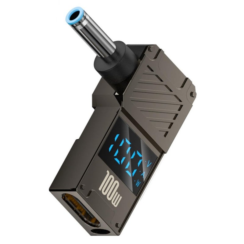 Tobo محول USB C إلى DC، موصل USB C أنثوي إلى موصل DC 4.5x3.0mm HP باريل جاك، محول شحن سريع للابتوب PD 100W مع عرض القدرة (4.5 * 3.0 HP) - Image 1