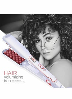 Y&D Crimping Iron, Hair Volumizer Tool Volumizing Iron for Women Fluffer Lifter Ceramic Tourmaline Wide Crimper LCD Display - White  - Image 3