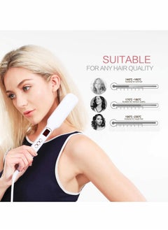 Y&D Crimping Iron, Hair Volumizer Tool Volumizing Iron for Women Fluffer Lifter Ceramic Tourmaline Wide Crimper LCD Display - White  - Image 5