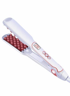 Y&D Crimping Iron, Hair Volumizer Tool Volumizing Iron for Women Fluffer Lifter Ceramic Tourmaline Wide Crimper LCD Display - White  - Image 1