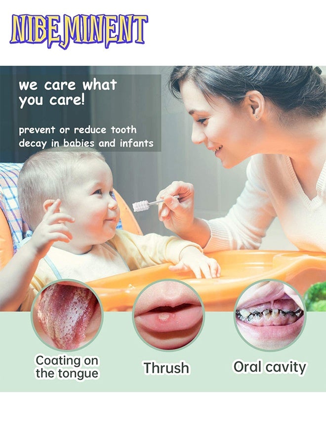 NIBEMINENT 48 قطعة فرشاة أسنان للأطفال حديثي الولادة أو منظف لسان الأطفال، شاش تنظيف لثة الأطفال القابل للتصرف، رعاية تنظيف الفم، مناسب للأطفال من 0-36 شهر - Image 2