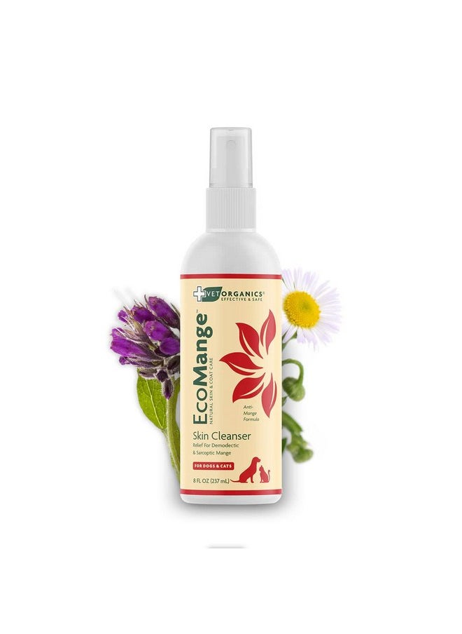 VET ORGANiCS - EcoMange Mange Relief for Dogs & Cats - 8 Oz. Cat & Dog Itch Relief, Sarcoptic & Demodectic Mite Spray - Herbal Extract & Essential Oil Itch Relief for Dogs - Natural Cat & Dog Sprays by Vet Organics - Image 1