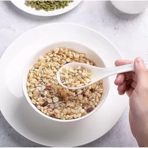 RAINCART Ceramic Soup and Dessert Spoon, Food Grade White Serving Spoons (13 Cm, Pack of 6) - Image 4