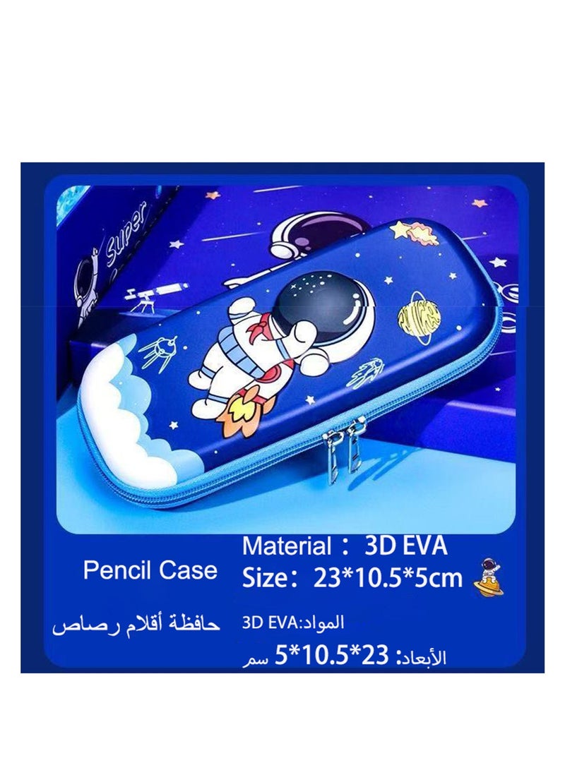 Space-themed Kids Stationery Set, Birthday Gift Box For Boys And Girls , Kid's Back-to-school Pack, Elementary Students Supplies Gift Basket Set With Pencil Case, Pencils, Astronaut Table Light, Rocket Building Blocks, Eraser, And Spaceman-themed Notebook. - Image 3