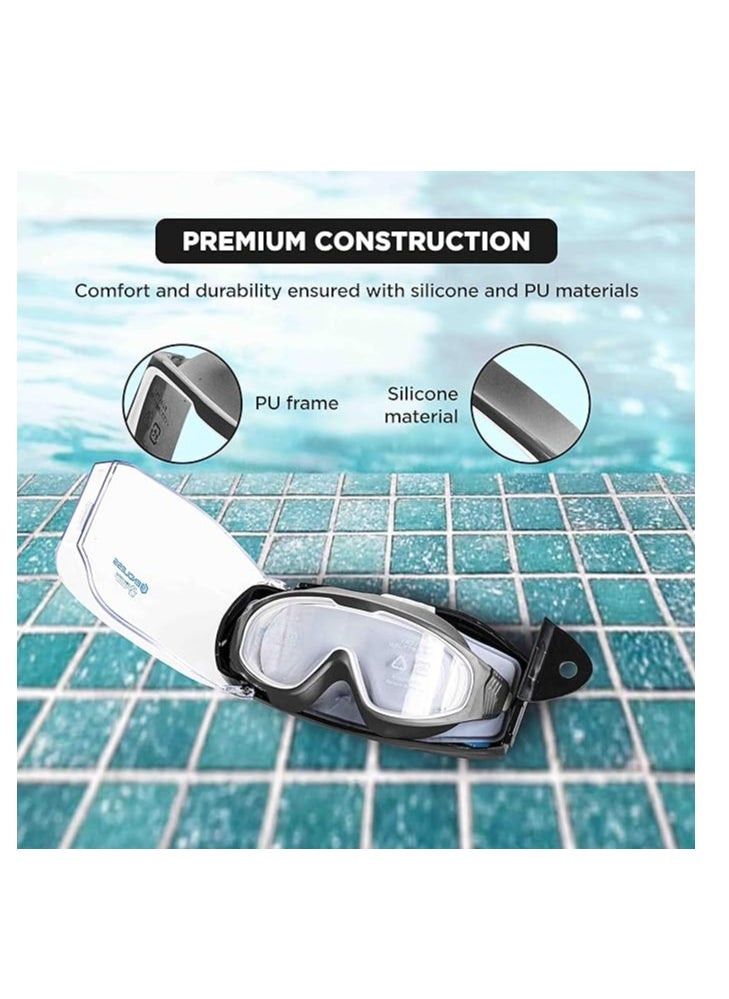 ENDLESS  EL1009 Premium Swimming Goggle with Anti-Fog and UV Protection | Material : Silicon, PU | Stylish Big Frame for more Visibility | Soft Silicone Gasket for Leak Proof | With Hard Case  - Image 3