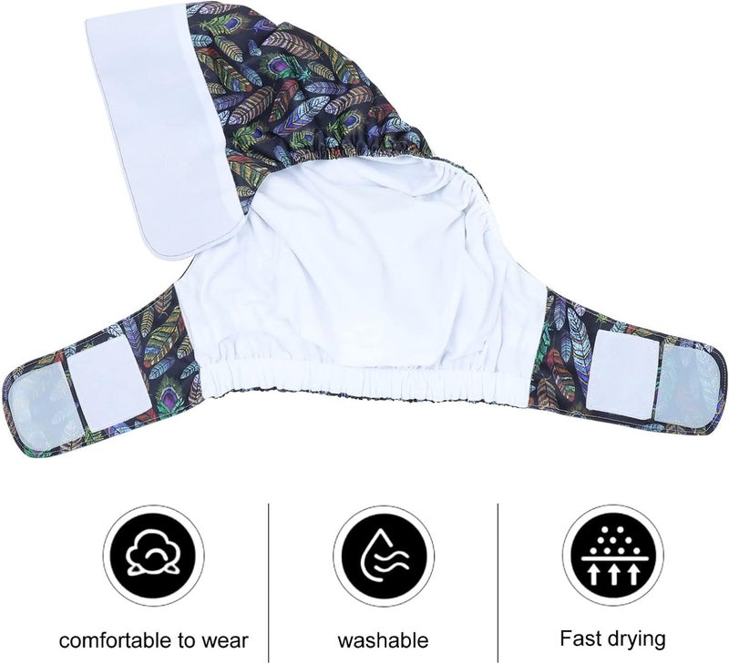 cheekyglo Adult Pocket Diaper Adult Cloth Diaper Washable Elastic Adjustable Reusable Adult Nappy Leakproof Patient Underwear Pants for Old Man Incontinence Teen Special Needs Adult Reusable Diapers - Image 3